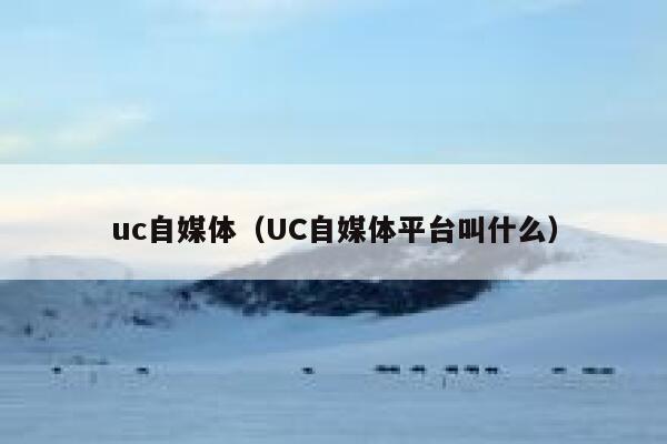 uc自媒体（UC自媒体平台叫什么）