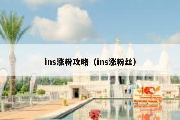 ins涨粉攻略（ins涨粉丝）