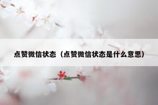 点赞微信状态（点赞微信状态是什么意思）