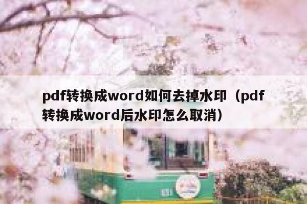 pdf转换成word如何去掉水印（pdf转换成word后水印怎么取消）