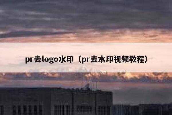 pr去logo水印（pr去水印视频教程）