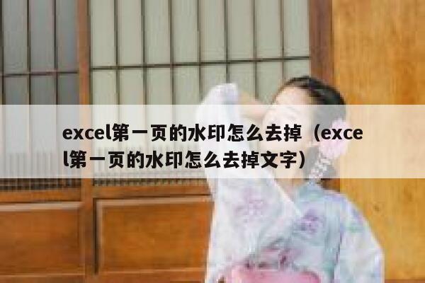 excel第一页的水印怎么去掉（excel第一页的水印怎么去掉文字）