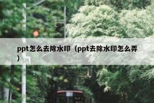 ppt怎么去除水印（ppt去除水印怎么弄）