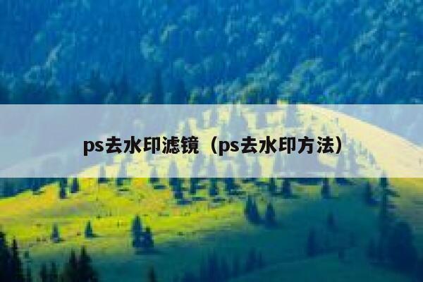 ps去水印滤镜（ps去水印方法）