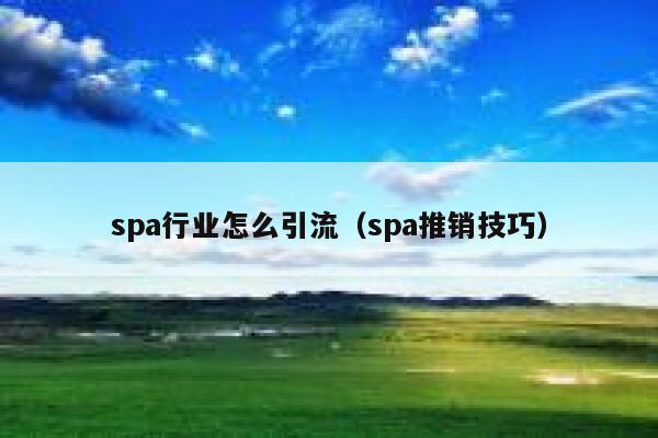 spa行业怎么引流（spa推销技巧）