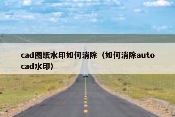 cad图纸水印如何消除（如何消除autocad水印）