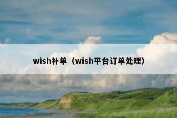 wish补单（wish平台订单处理）