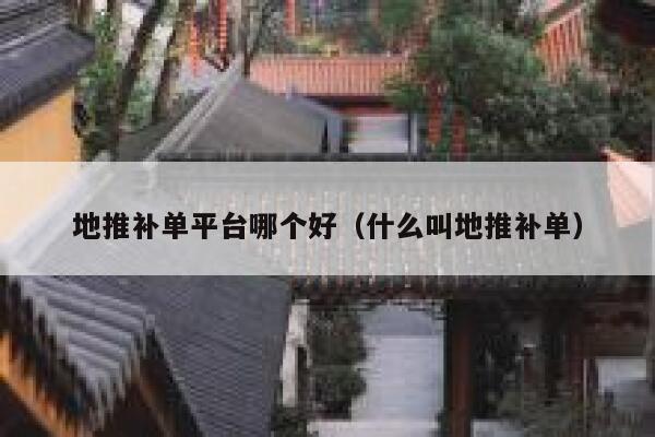 地推补单平台哪个好（什么叫地推补单）