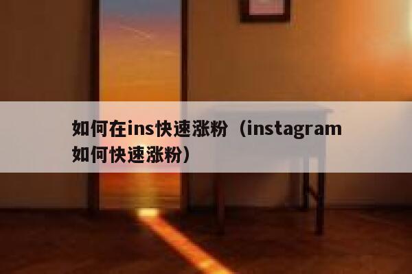 如何在ins快速涨粉（instagram如何快速涨粉）