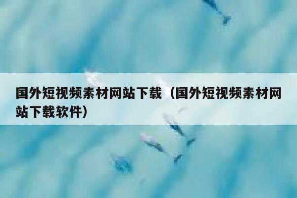 国外短视频素材网站下载（国外短视频素材网站下载软件）