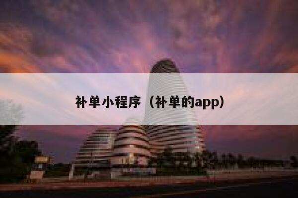 补单小程序（补单的app）