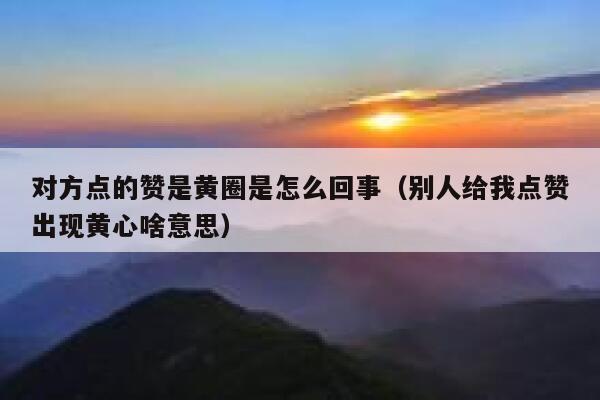 对方点的赞是黄圈是怎么回事（别人给我点赞出现黄心啥意思）