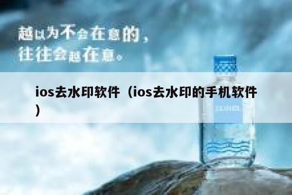 ios去水印软件（ios去水印的手机软件）