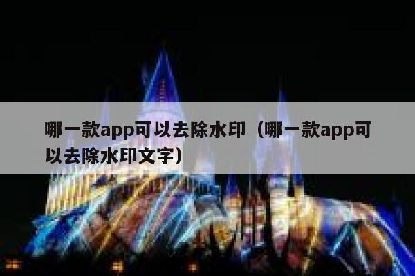 哪一款app可以去除水印（哪一款app可以去除水印文字）