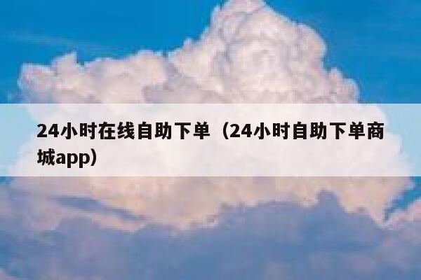 24小时在线自助下单（24小时自助下单商城app）