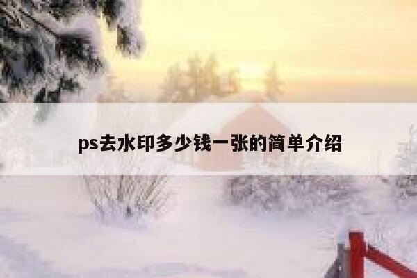 ps去水印多少钱一张的简单介绍