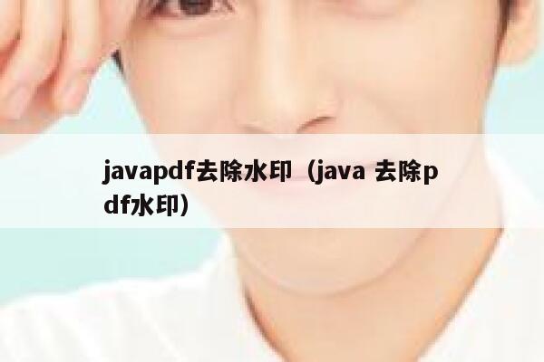 javapdf去除水印（java 去除pdf水印）