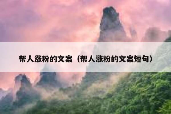 帮人涨粉的文案（帮人涨粉的文案短句）