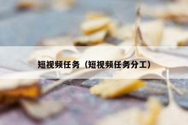 短视频任务（短视频任务分工）