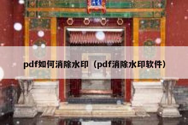 pdf如何消除水印（pdf消除水印软件）