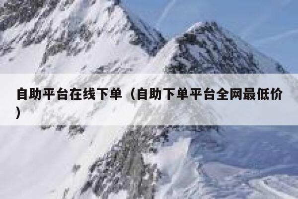 自助平台在线下单（自助下单平台全网最低价）