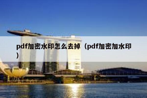 pdf加密水印怎么去掉（pdf加密加水印）