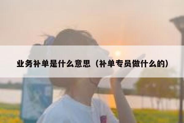 业务补单是什么意思（补单专员做什么的）