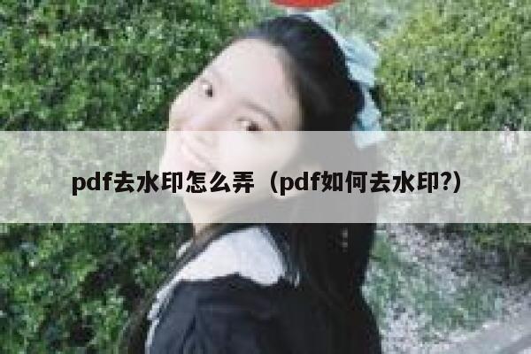 pdf去水印怎么弄（pdf如何去水印?）