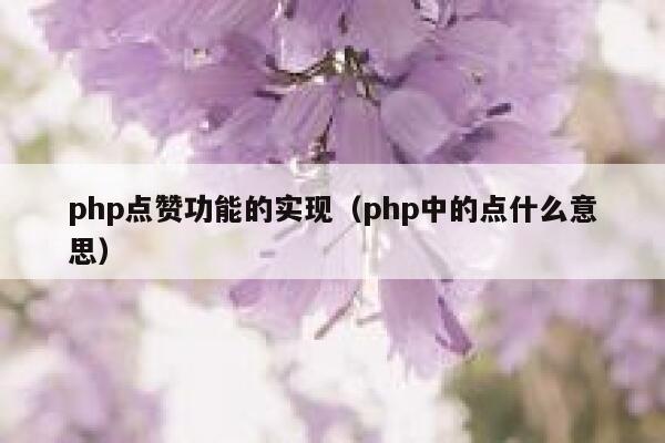 php点赞功能的实现（php中的点什么意思）