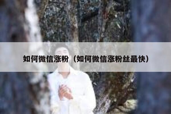 如何微信涨粉（如何微信涨粉丝最快）