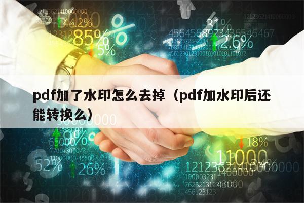 pdf加了水印怎么去掉（pdf加水印后还能转换么）