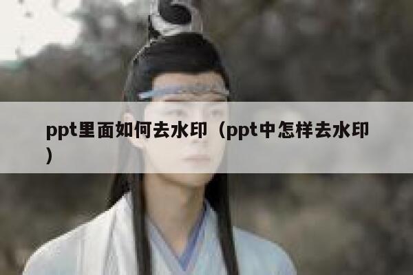 ppt里面如何去水印（ppt中怎样去水印）