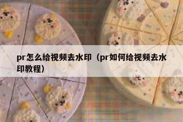 pr怎么给视频去水印（pr如何给视频去水印教程）