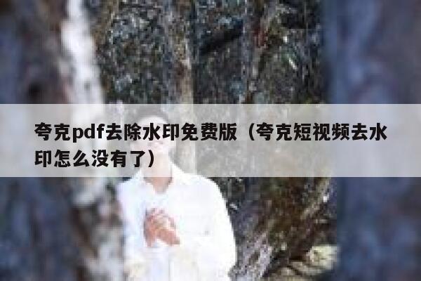 夸克pdf去除水印免费版（夸克短视频去水印怎么没有了）