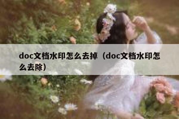 doc文档水印怎么去掉（doc文档水印怎么去除）