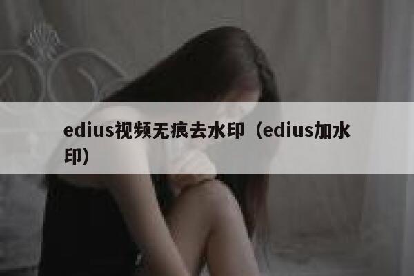 edius视频无痕去水印（edius加水印）