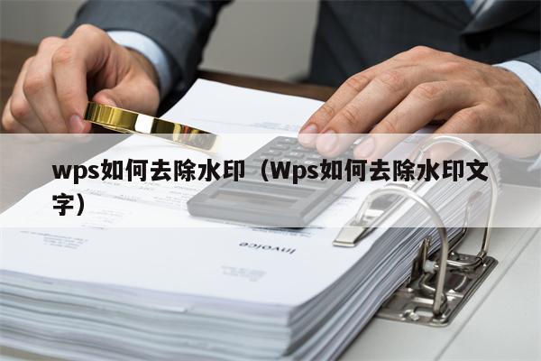 wps如何去除水印（Wps如何去除水印文字）