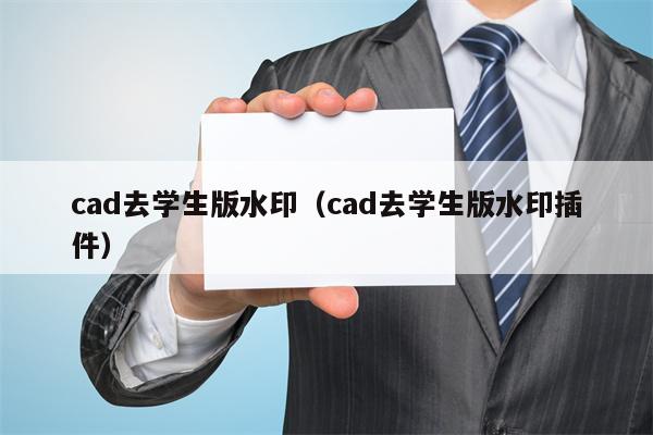 cad去学生版水印（cad去学生版水印插件）