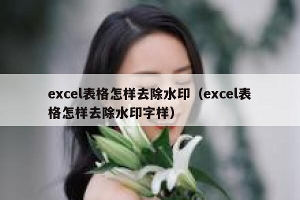 excel表格怎样去除水印（excel表格怎样去除水印字样）