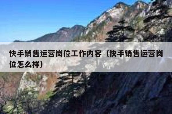 快手销售运营岗位工作内容（快手销售运营岗位怎么样）