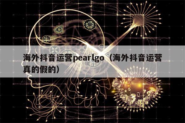 海外抖音运营pearlgo（海外抖音运营真的假的）