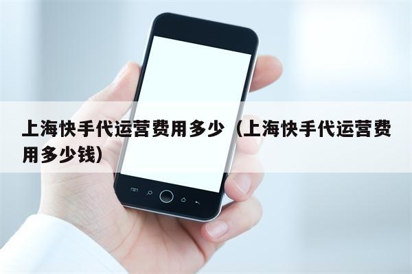 上海快手代运营费用多少（上海快手代运营费用多少钱）