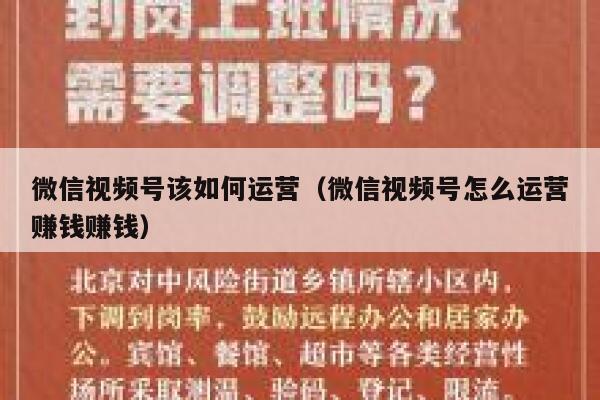 微信视频号该如何运营（微信视频号怎么运营赚钱赚钱）