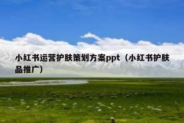 小红书运营护肤策划方案ppt（小红书护肤品推广）