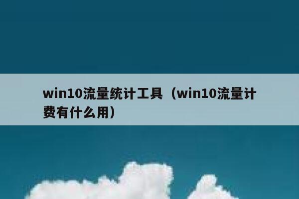 win10流量统计工具（win10流量计费有什么用）