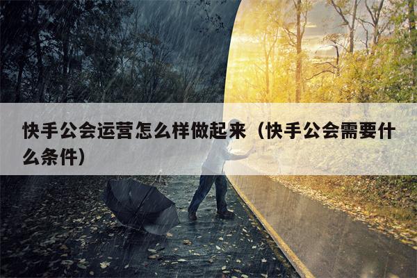 快手公会运营怎么样做起来（快手公会需要什么条件）