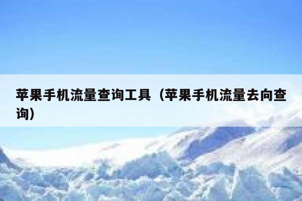 苹果手机流量查询工具（苹果手机流量去向查询）