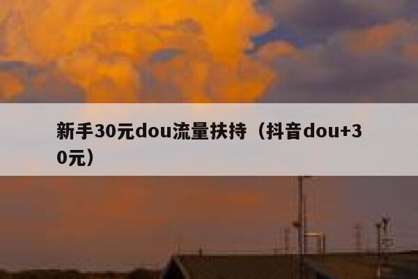 新手30元dou流量扶持（抖音dou+30元）