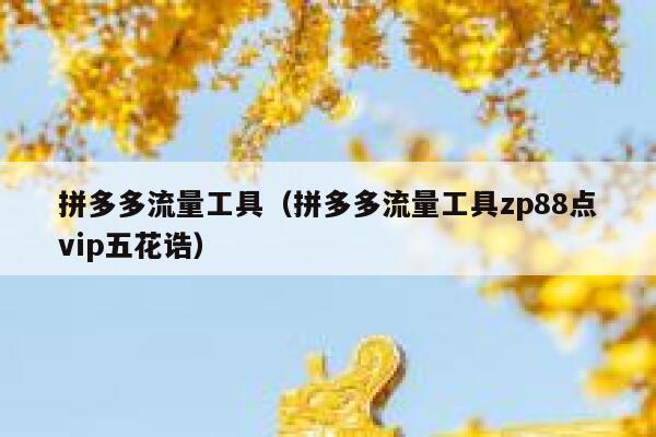 拼多多流量工具（拼多多流量工具zp88点vip五花诰）