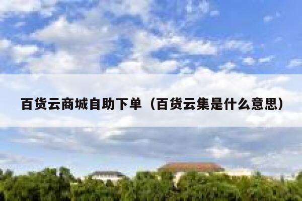 百货云商城自助下单（百货云集是什么意思）